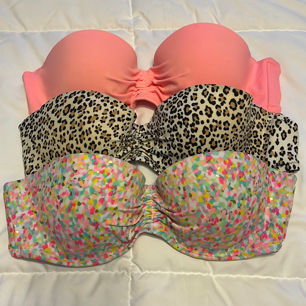 Set of 3 Victorias Secret swim tops size 36B